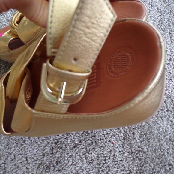 Fitflop gold platform summer sandals 10 - Picture 4 of 8